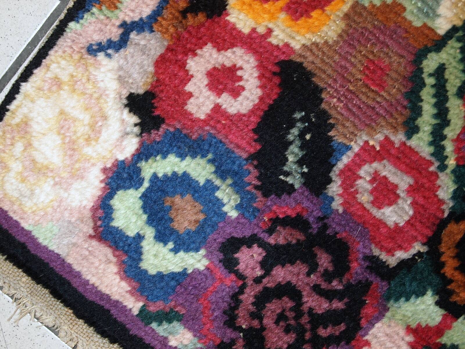 Tapis Antique Art Déco Français en Laine, Années 1920, Élégance Intemporell