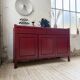 Red lacquered enfilade 1970 160cm