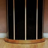 Console in black and cream tinted glass