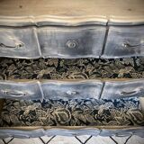 Solid wood crossbow chest of drawers
