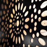 Square wall lamp in red wood and rice paper, prod. Steelline 1980