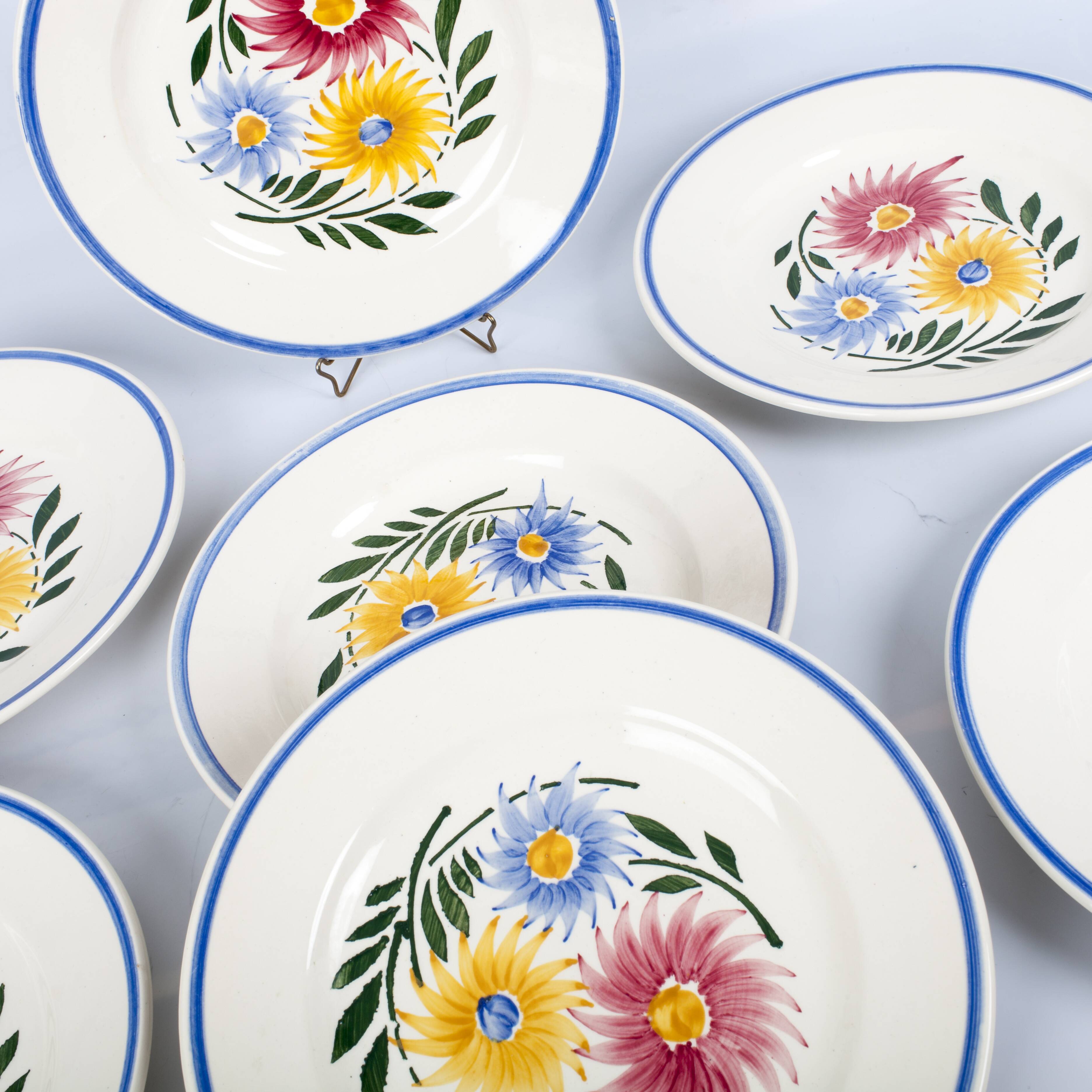 Lot of 7 plates Sarreguemines, model rustic. French Antique