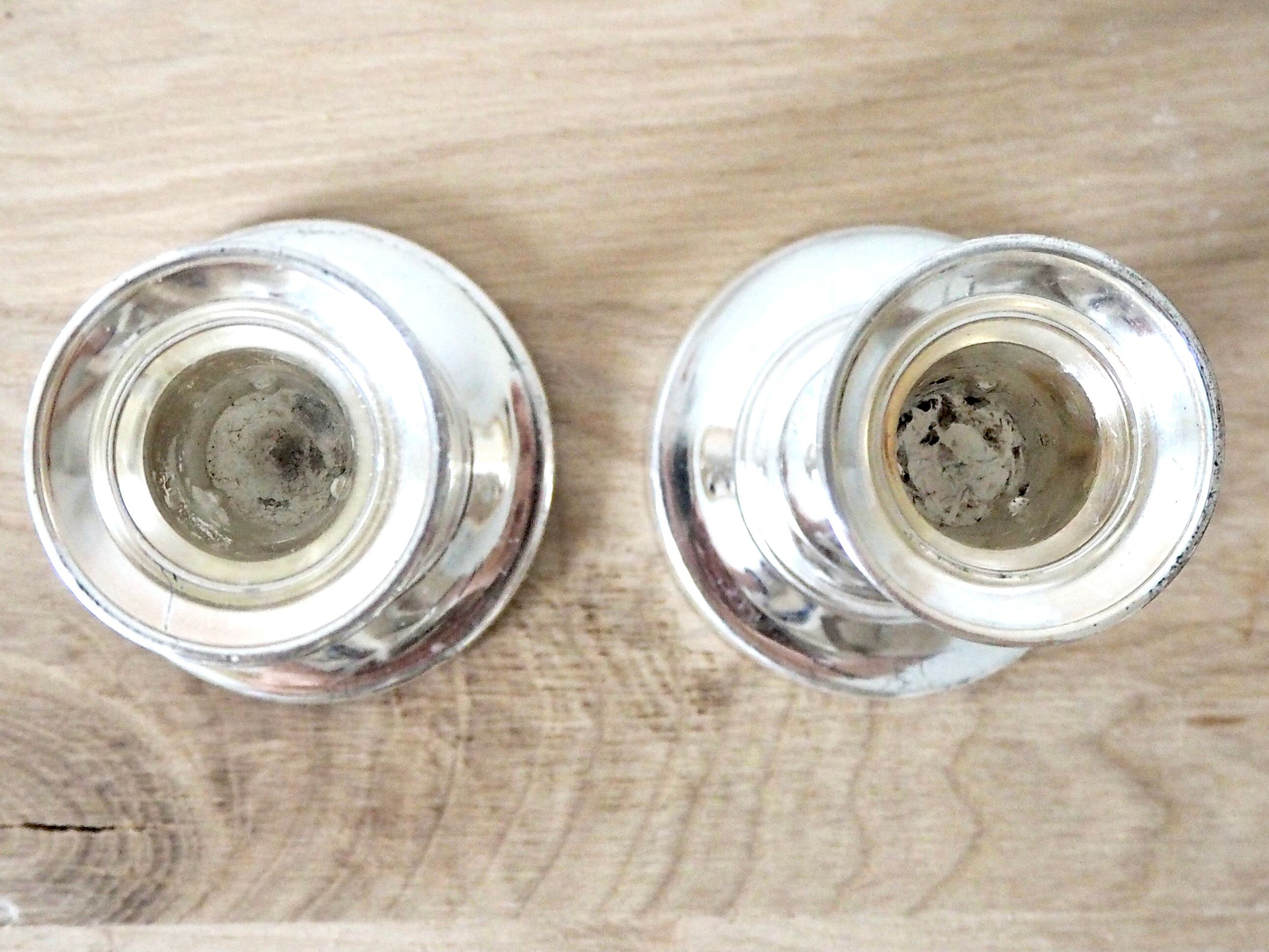 Pair of silver candle holders