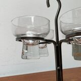 Danish metal and glass candlestick, 1960s