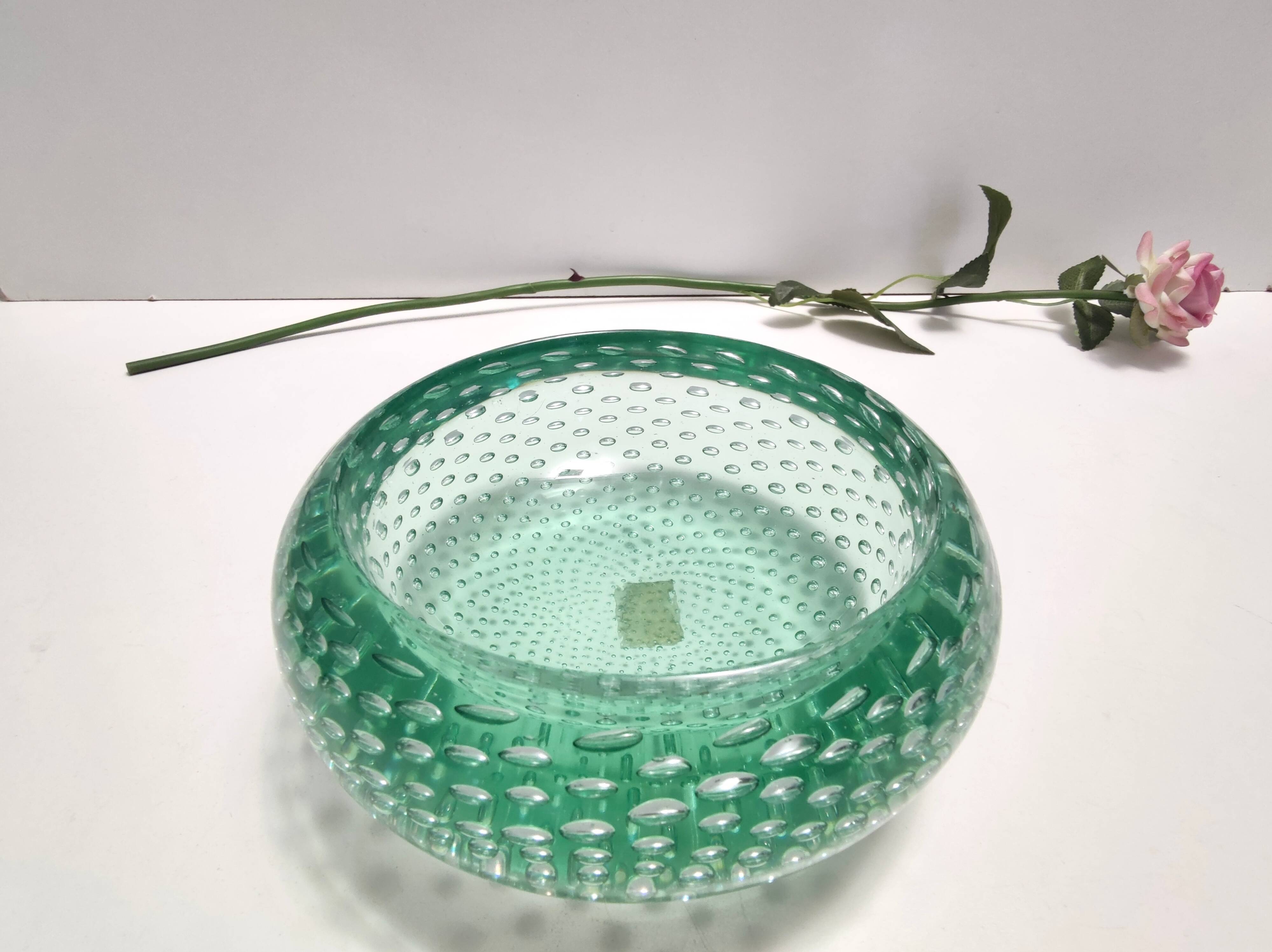 Aquamarine Bullicante Murano Glass Ashtray - Trinket Bowl
