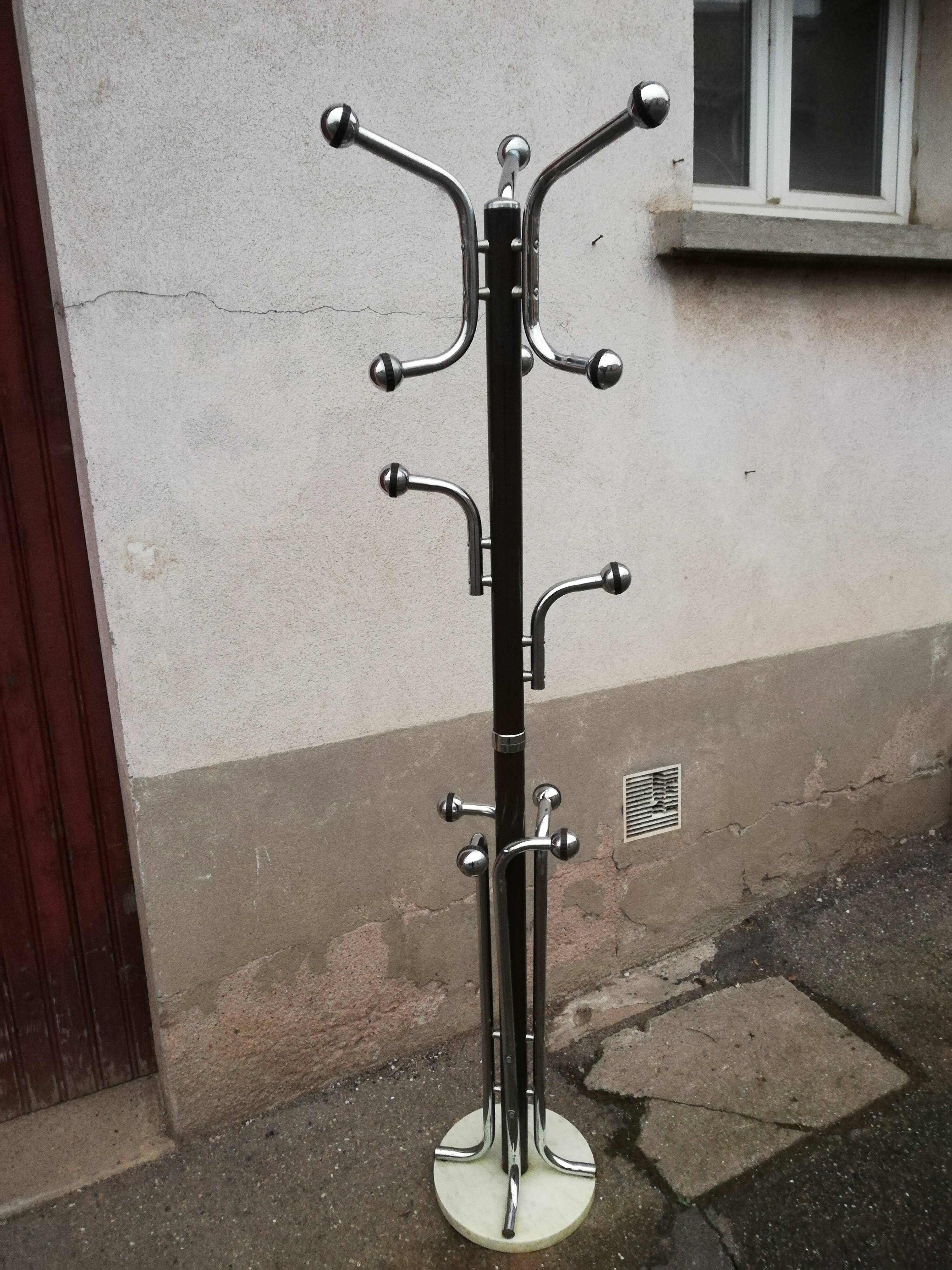 Vintage metal and marble coat rack
