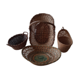 4 vintage wicker baskets