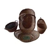 4 vintage wicker baskets
