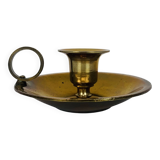 Vintage gold-plated brass cellar rat candle holder