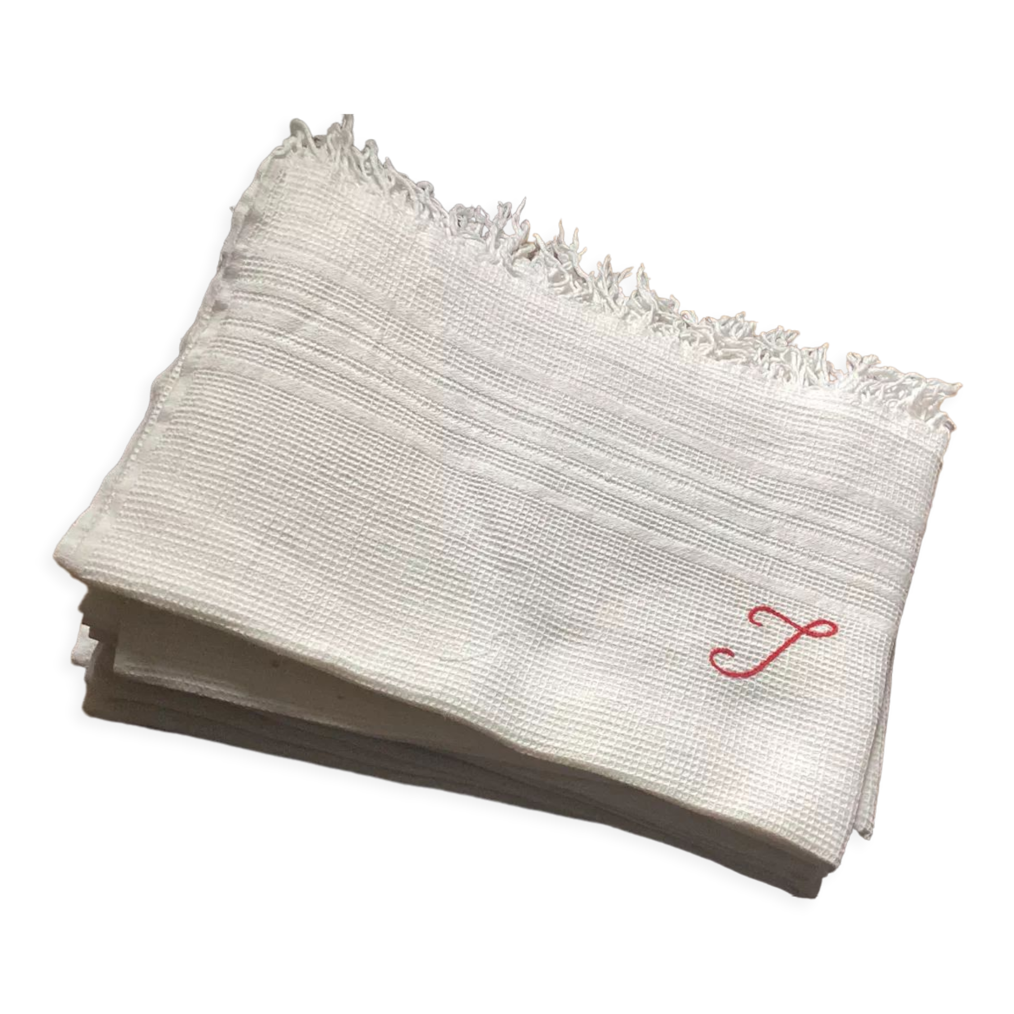 8 serviettes de toilette nid d’abeille avec monogramme