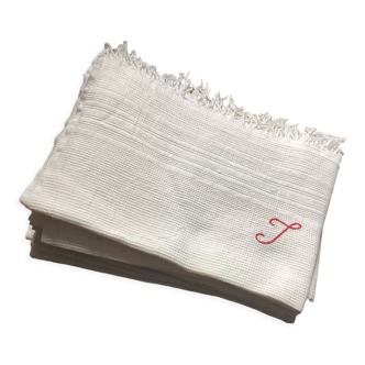 8 serviettes de toilette nid d’abeille avec monogramme