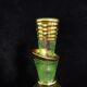 Art deco liqueur service in light green frosted glass