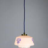 Vintage opaline glass pendant light