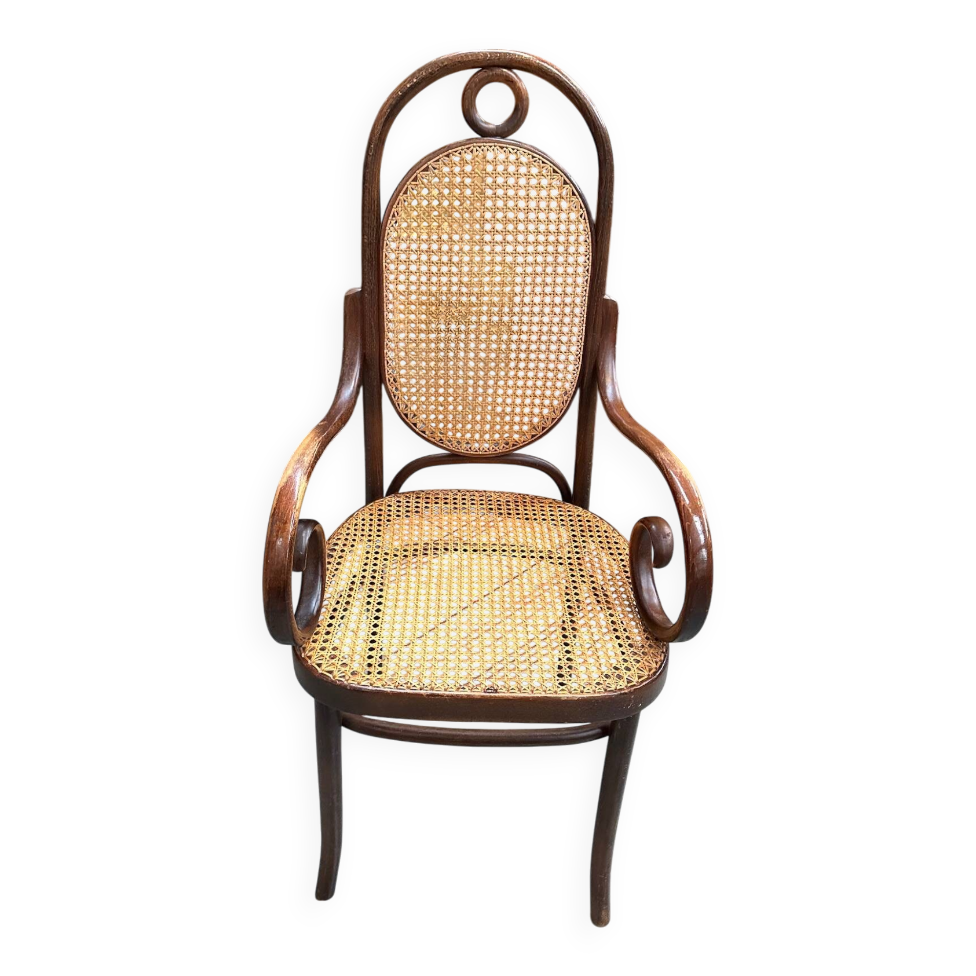 Thonet n°17 curved wooden armchair