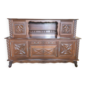 Imposing Basque furniture with regional crosses and original central door - 20th century