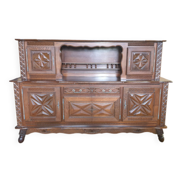 Imposing Basque furniture with regional crosses and original central door - 20th century
