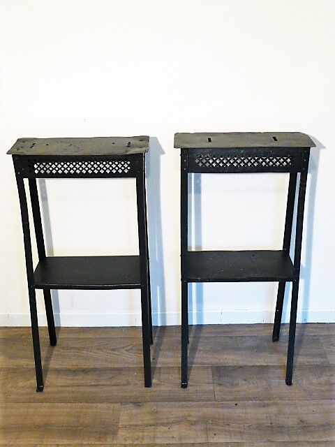 Pair of vintage metal consoles 1950