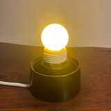 Ceiling light transformed into a table lamp with new electricity