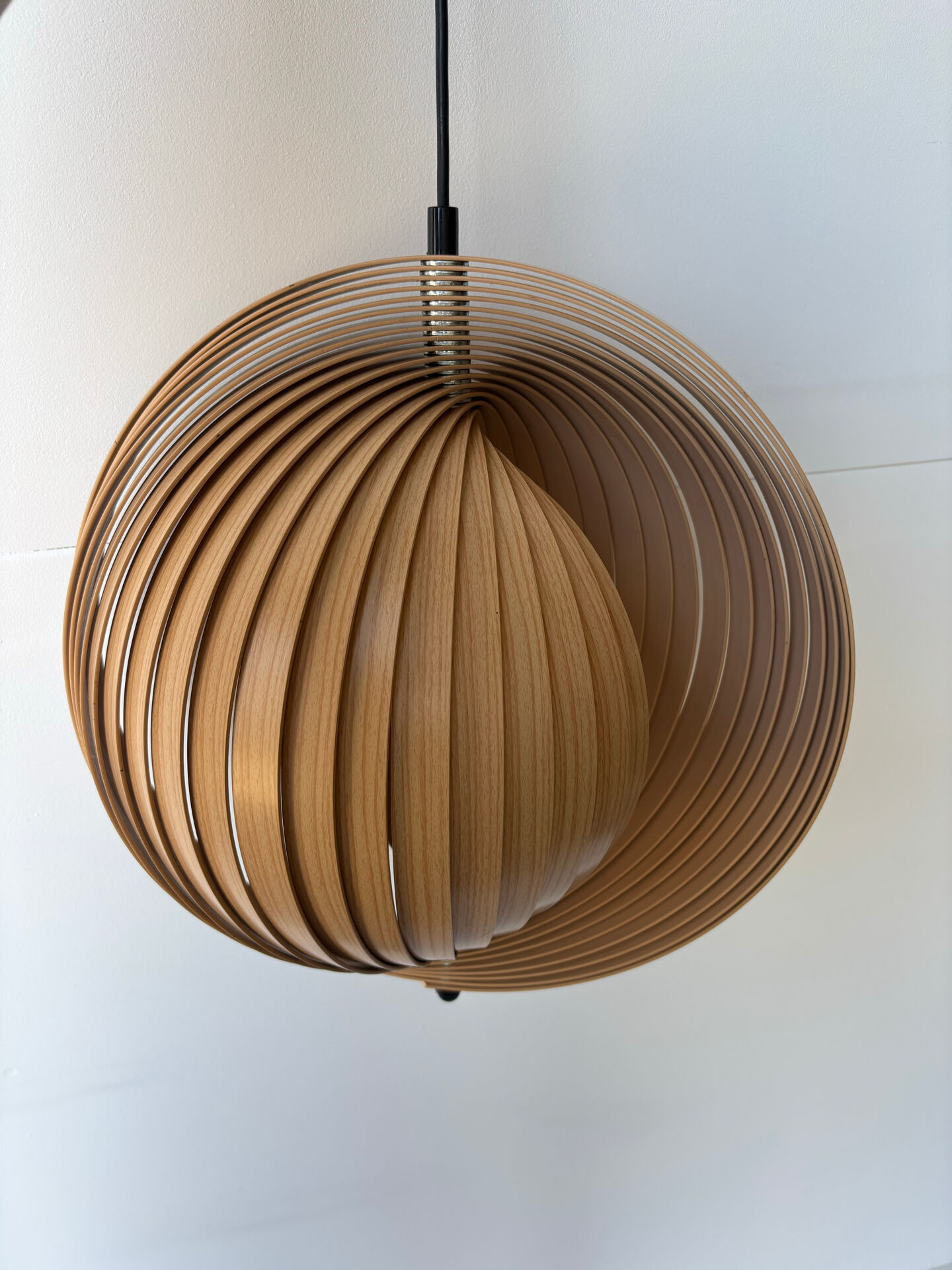 Spherical suspension, wooden slats, 1970