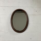 Oval wooden mirror