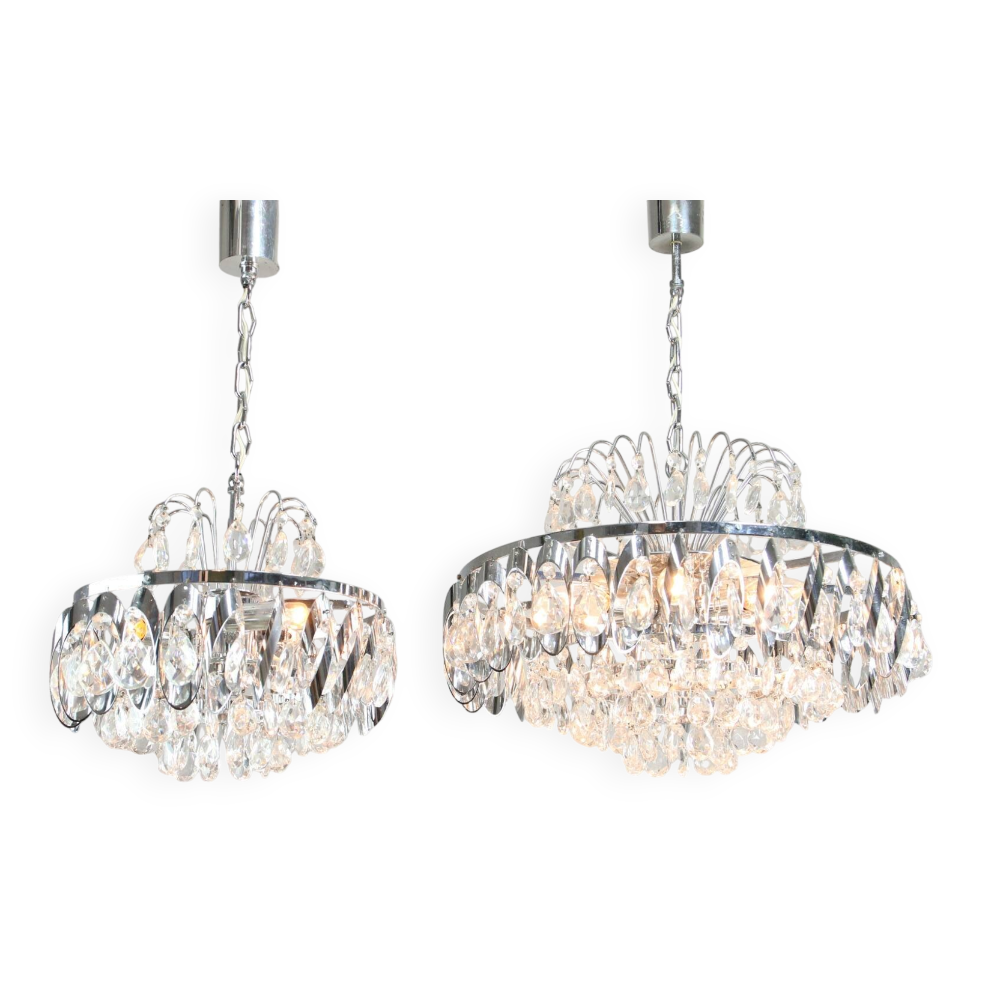 A pair of Vintage Viennese Crystal Chandeliers, 70s