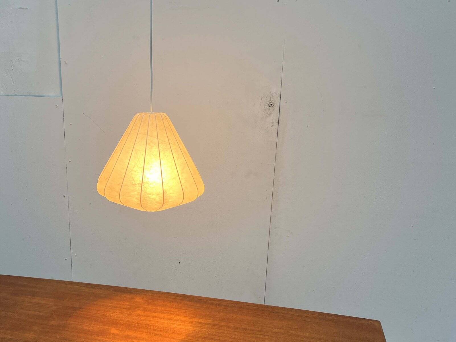 Modern mid-century Cocoon pendant lamp by Friedel Wauer for Goldkant Leuchten, Germany, 1960s.