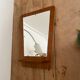 Vintage free-form teak entrance mirror 50s