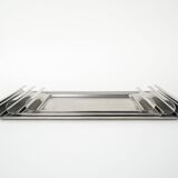 Set of stainless steel trays, Italian design, 1970s, made in Italy
