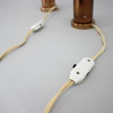 1970s pair of copper table lamps by kamenický šeno, czechoslovakia