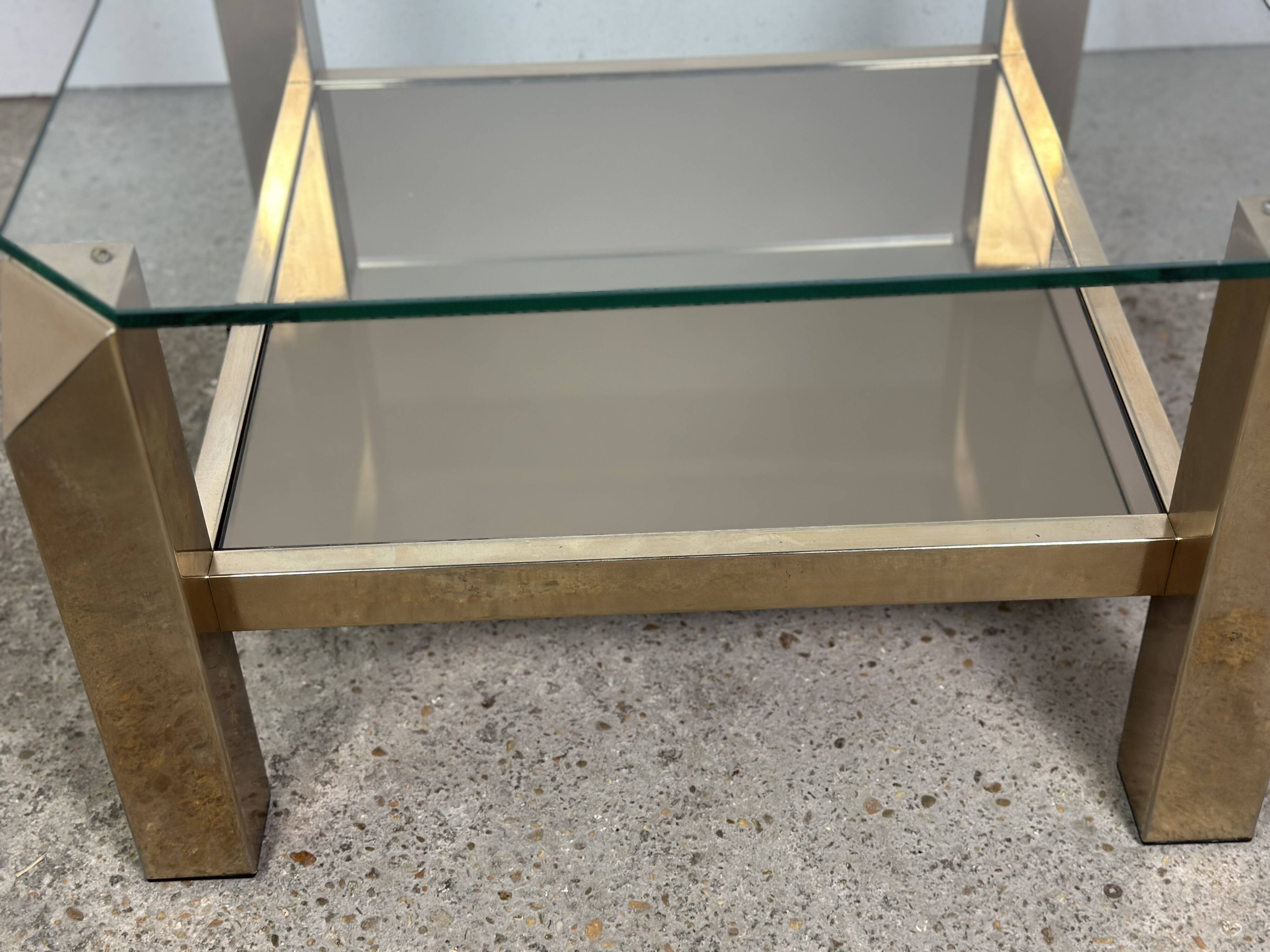 Coffee table by Belgo Chrome 1970 in 23 carat plating