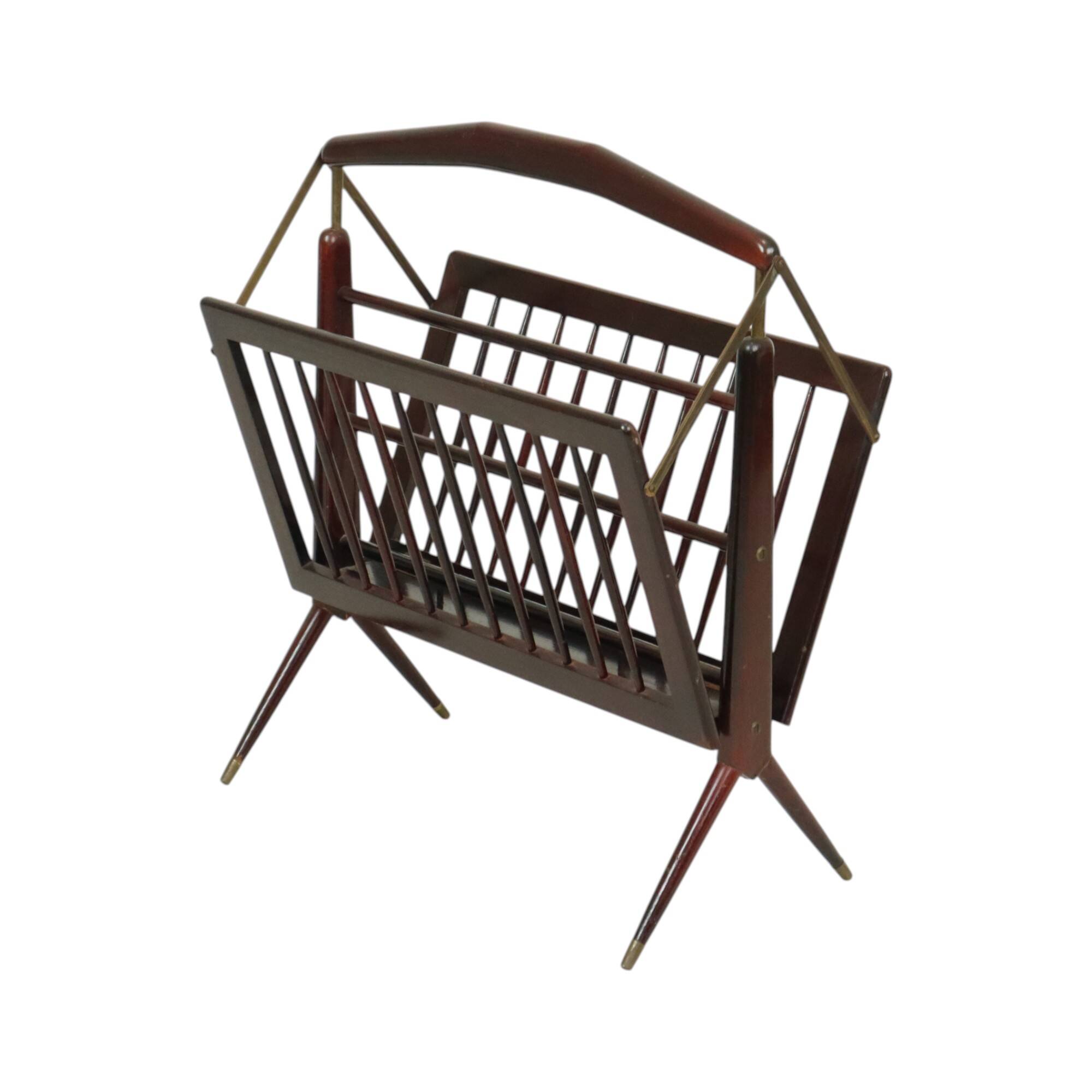 Porte-revues italien en bois Cesare Lacca