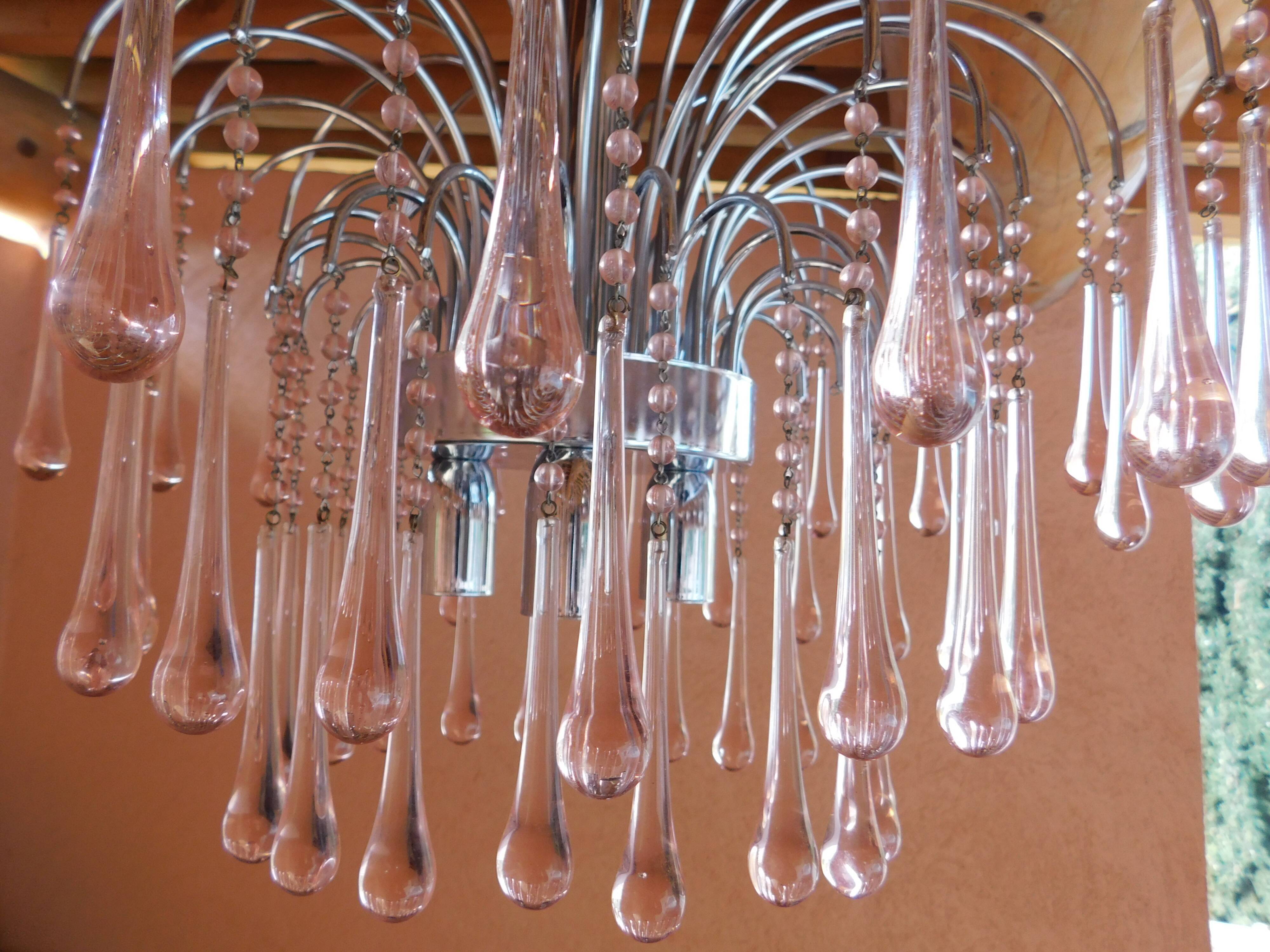 Chandelier Murano Venini tassels drops