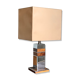 Vintage table lamp chrome and wood seventies