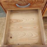 Vintage wooden buffet with a marble top.