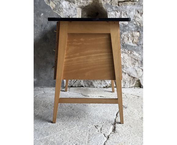 Modernist desk with drawers and formica top - vintage 1960