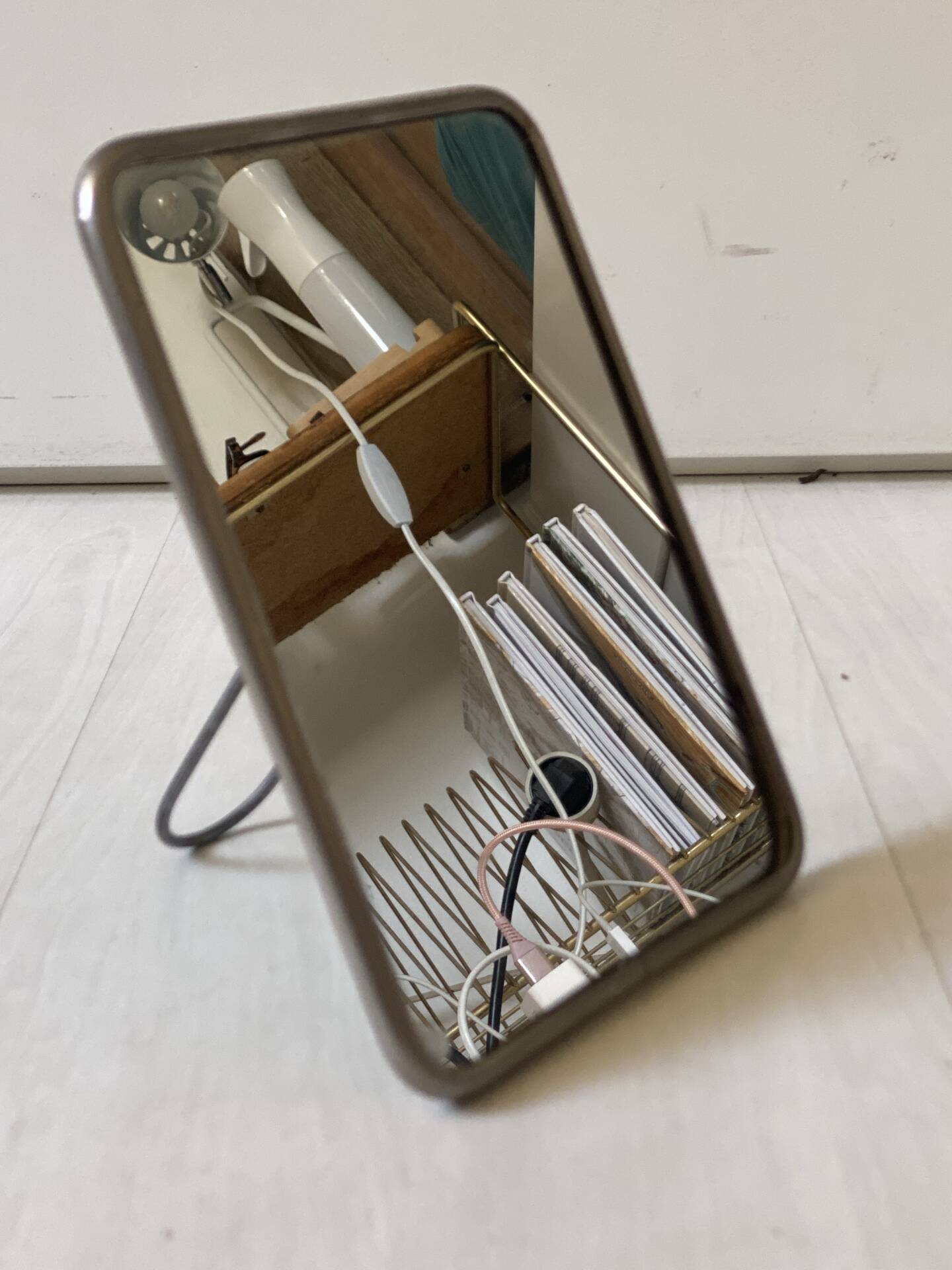Vintage barber mirror 1950s 17.5 x 12.5 cm