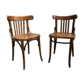 Pair of wooden bistro chairs 1950s