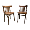 Paire de chaises bistrot en bois 1950