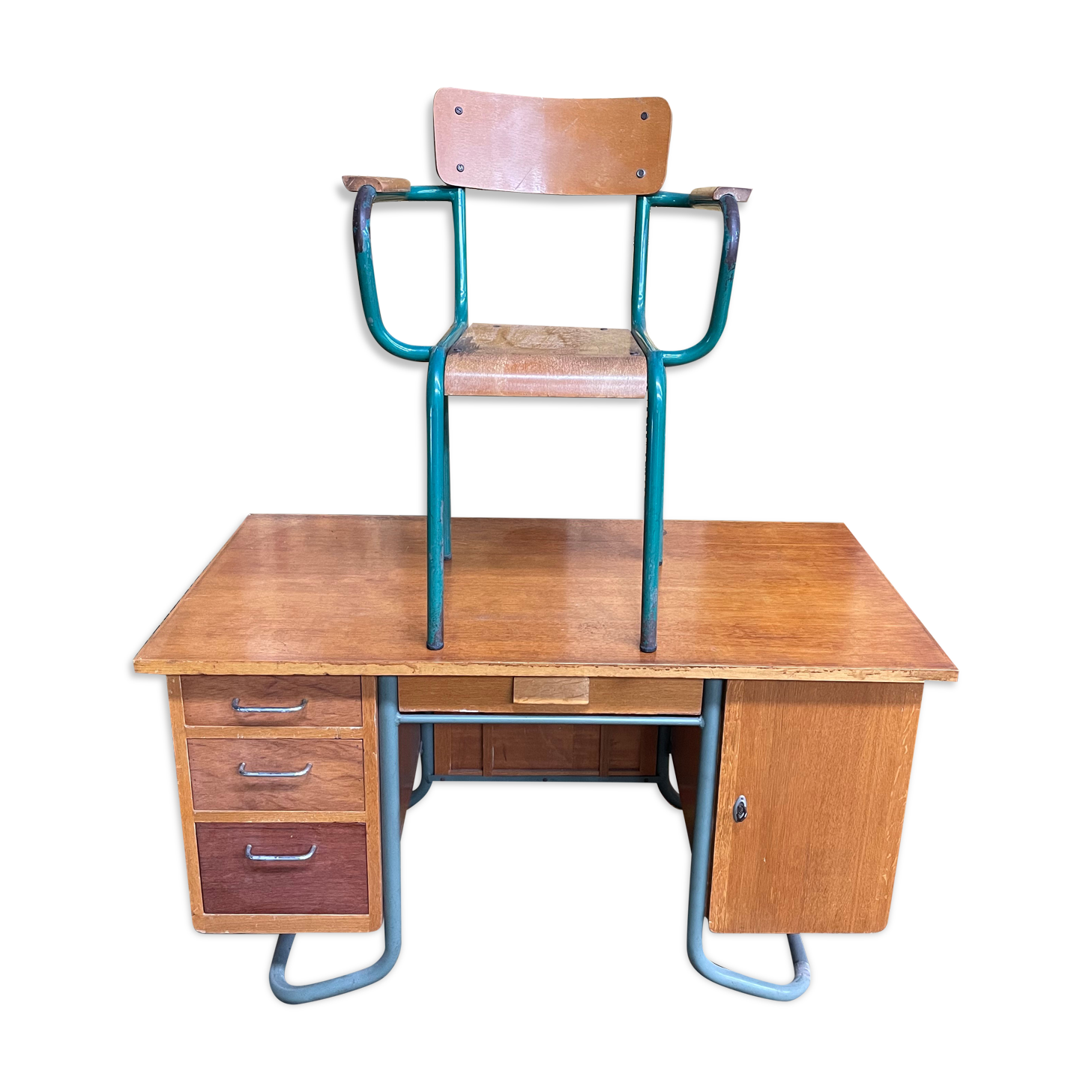 Schoolmaster's desk with armchair