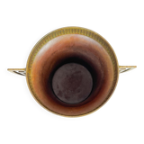 Art Deco champagne cooler in copper and brass with relief patterns, Sweden, 1930s.