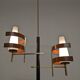 Scandinavian teak and brass chandelier from the 50s/60s