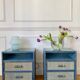 Paire de chevets en rotin vintage