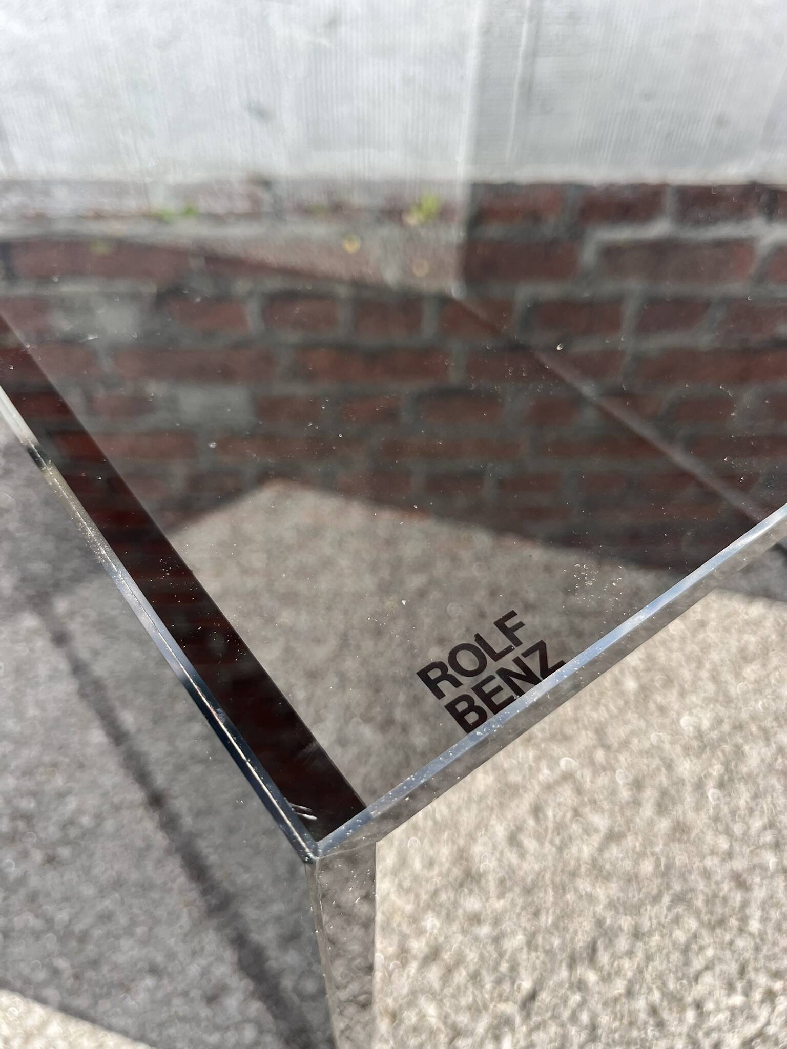Table basse verre fumé, design Rolf Benz (Made in Germany)