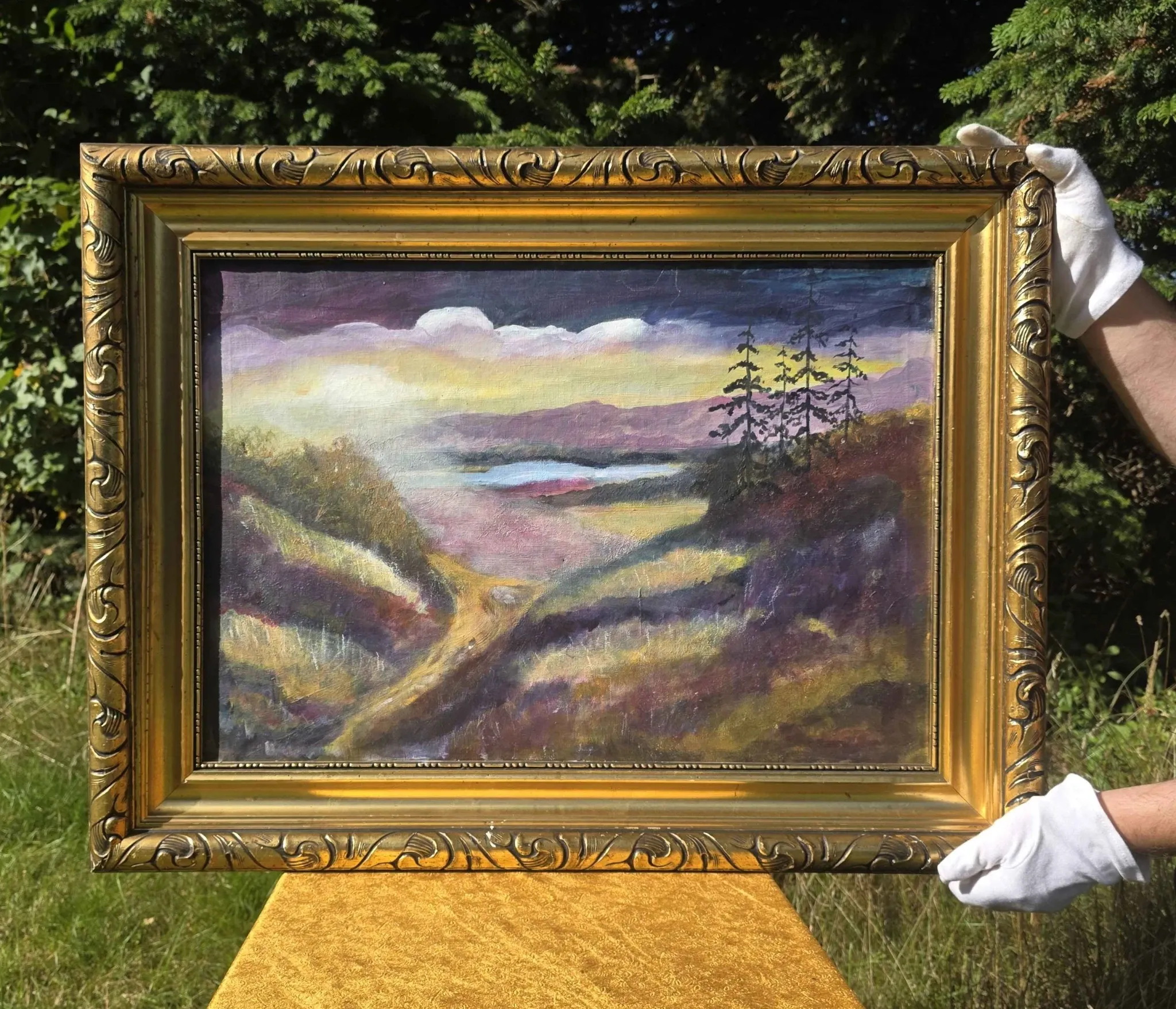 Vintage Moody Impressionist Oil Landscape Painting