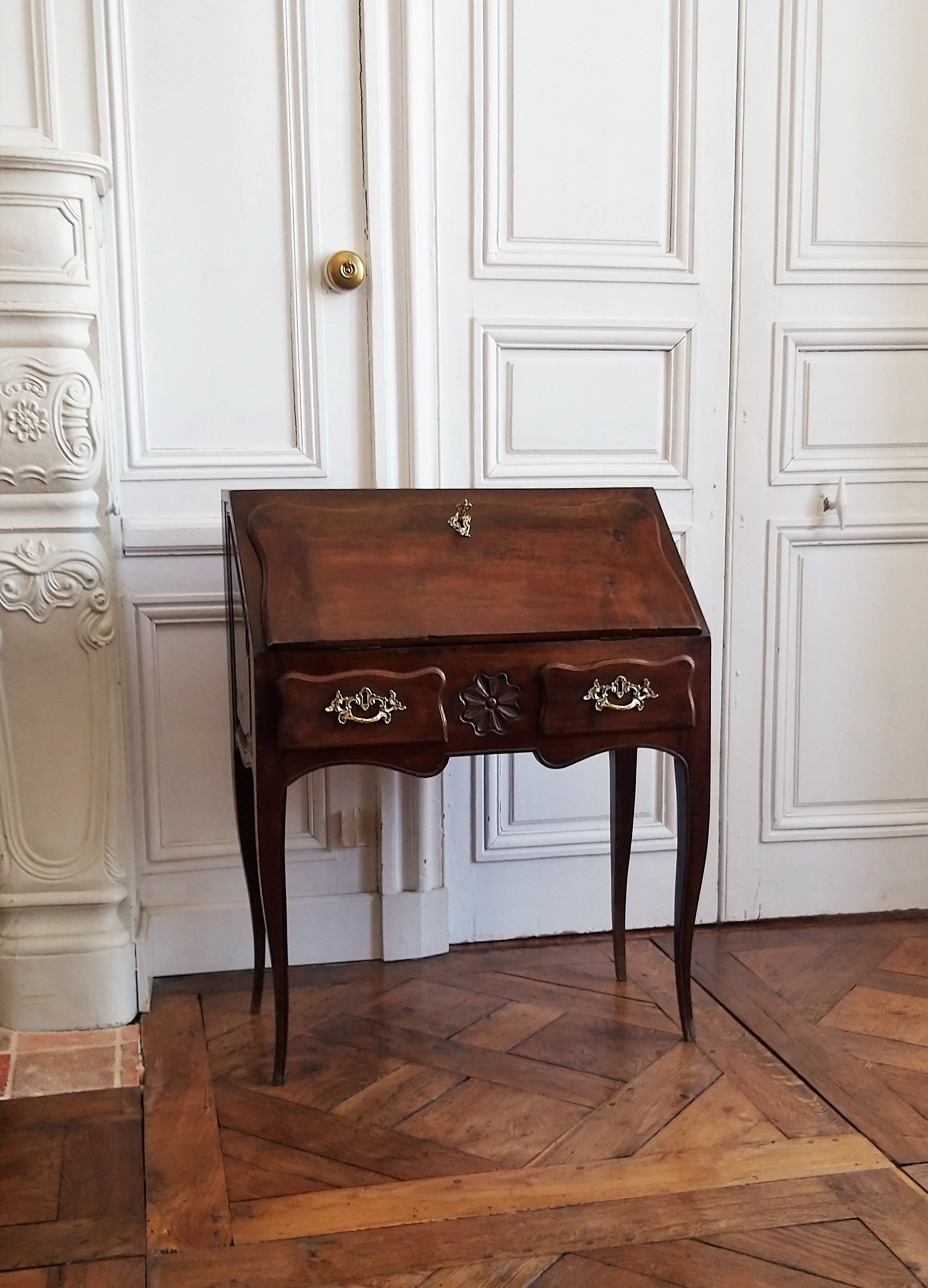 Louis XV style mahogany style writing desk