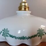 White opaline handkerchief pendant or portable lamp, vintage 1920