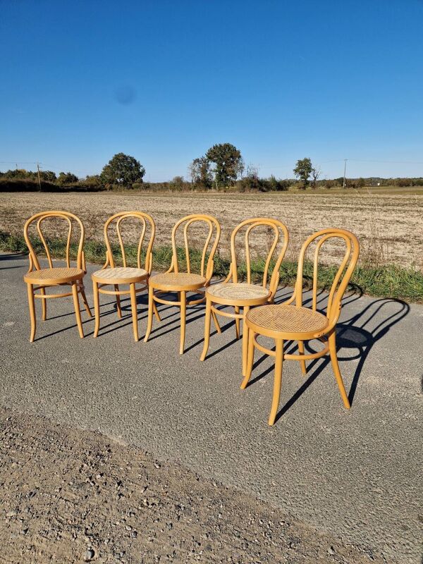 Lot de 5 chaises bistrot style thonet