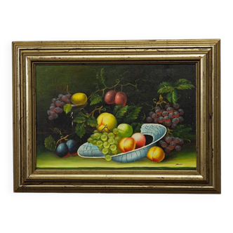 Still life with fruits, oil painting on canvas, Germany 1950s