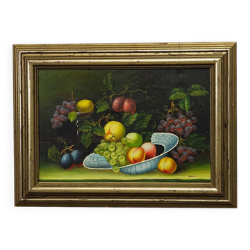 Still life with fruits, oil painting on canvas, Germany 1950s