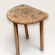 Tripod half-moon stool in solid oak, 1950